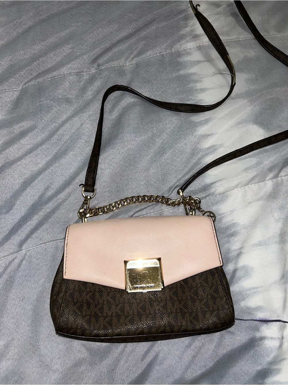 Michael Kors Pink and Brown Crossbody Shoulder Bag